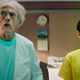 Christopher Lloyd as Rick Sanchez and Jaeden Lieberher as Morty Smith.